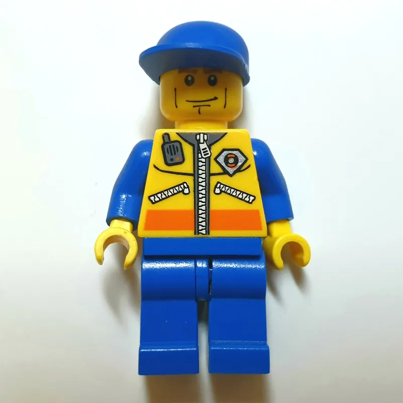 Coast Guard, Yellow Jacket with Zipper, Radio and Badge, Blue Cap, Cheek Lines