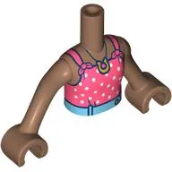 Minidoll Torso Girl with Coral Top, White Sots, Medium Azure Belt Print, Medium Brown Arms and Hands