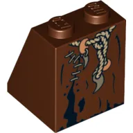 Brick Sloped 65° 2 x 2 x 2 with Rope Belt, Tatters, and Stitches Print