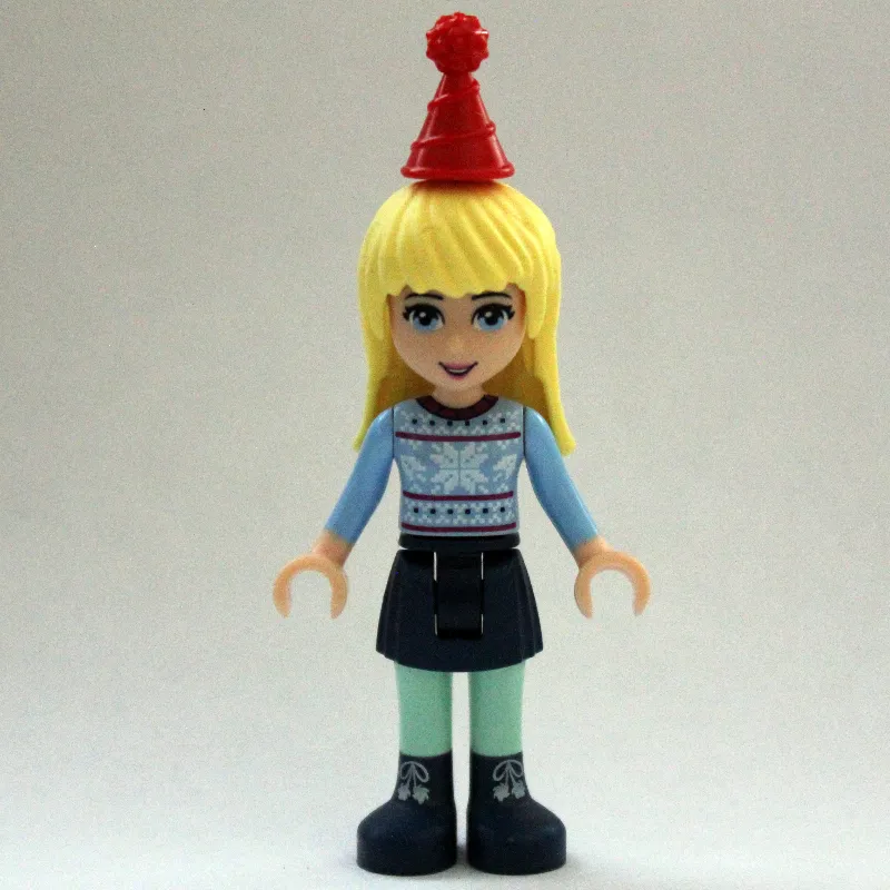 Stephanie - Christmas Sweater, Dark Blue Skirt