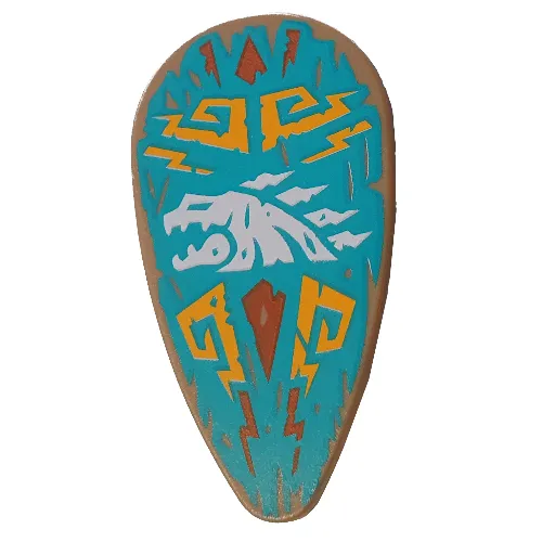 Shield Ovoid with Tribal Mask print