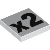 Tile 2 x 2 with Black 'x2' Print