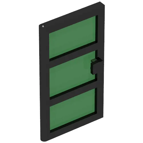 Door 1 x 4 x 6 with 3 Panes with Trans-Green Glass