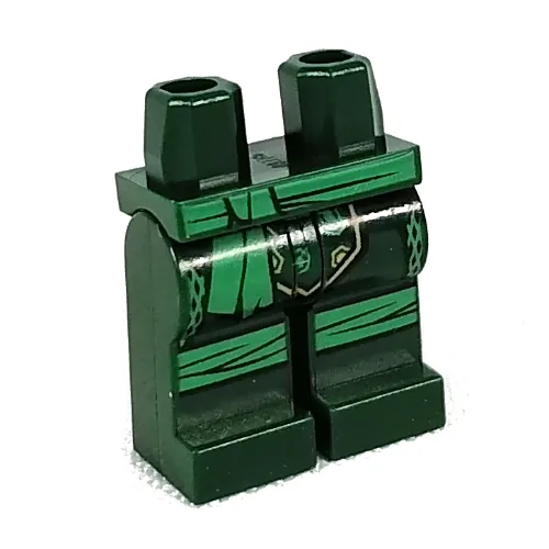 Hips and Dark Green Legs with Green Sash, Knee Wraps print