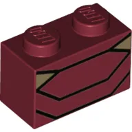 Brick 1 x 2 with Iron Man Armour print