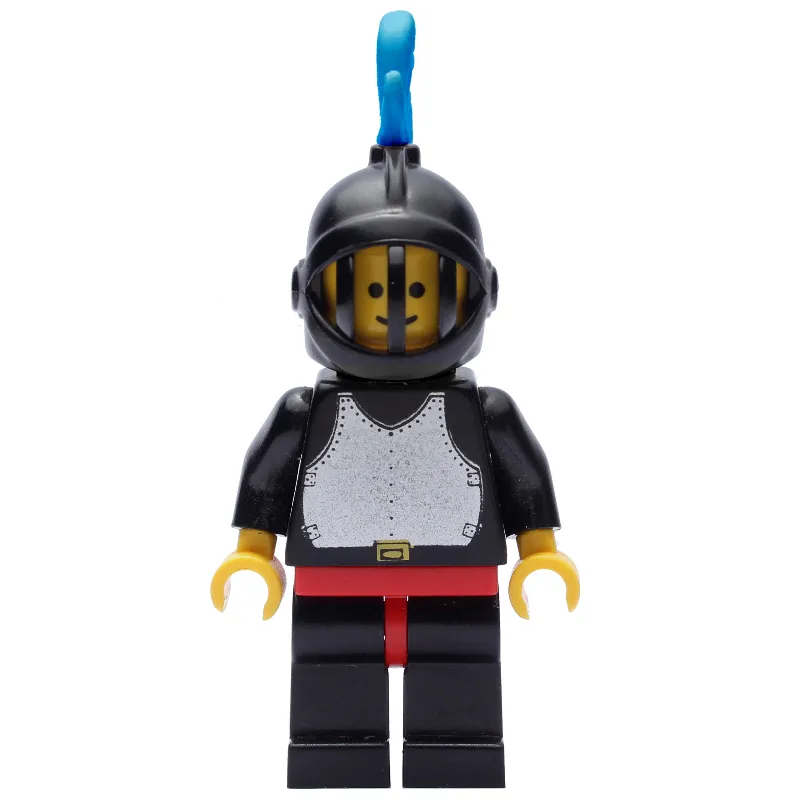 Knight (Breastplate on Black) - Black Legs, Black Helmet, Blue Plume