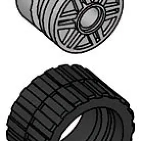 Small Wide Tire & Hub (Pack of 8 each)