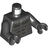 Torso Armor with Pointed (Teeth) and Panther Head Necklace Print, Black Arms and Hands