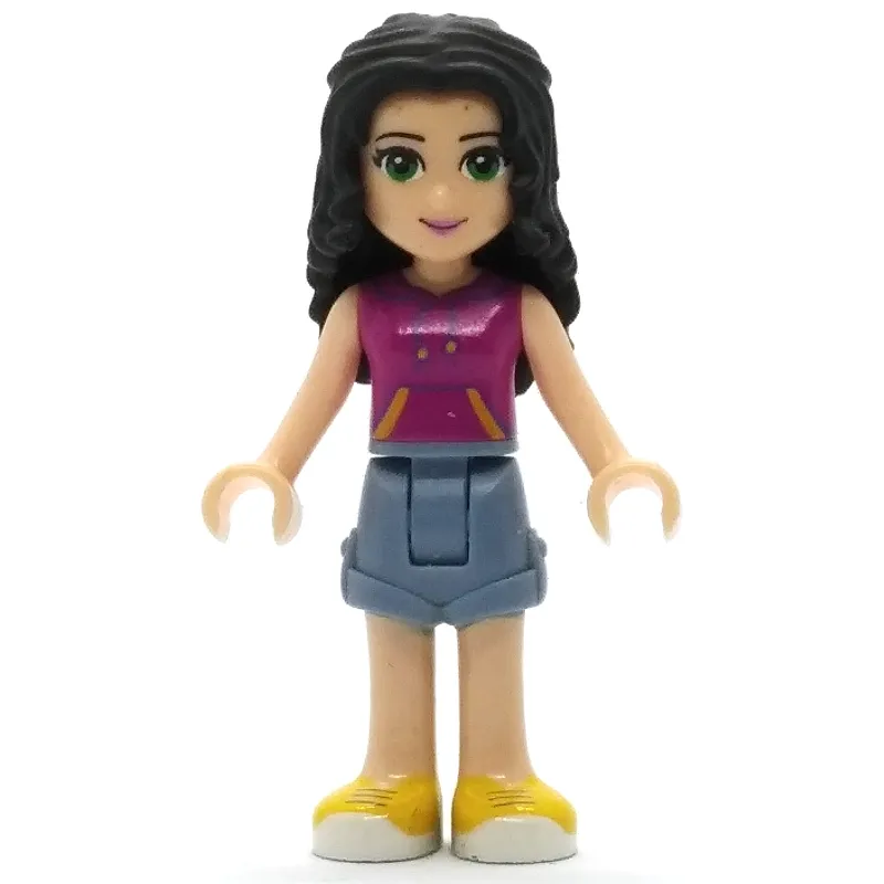 Emma - Magenta Top, Sand Blue Skirt