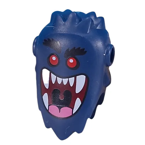 Minifig Head Special Bogeyman with Red Eyes, Black Eyebrows, White Fangs, Tongue print