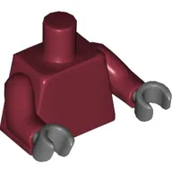 Torso, Dark Red Arms, Dark Bluish Gray Hands [Plain]