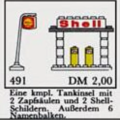 Shell Station Brick and Sign, 6 Named Beams