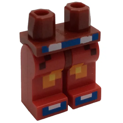 Hips and Red Legs with Pixelated Pants with Orange and Yellow Squares, Blue Belt and Shoes