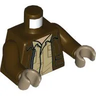 orso Jacket, Open over Tan Shirt Print, Dark Brown Arms, Dark Tan Hands