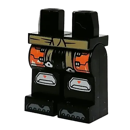 Hips and Black Legs with Orange Pockets, Silver Knee Pads print (Cole)