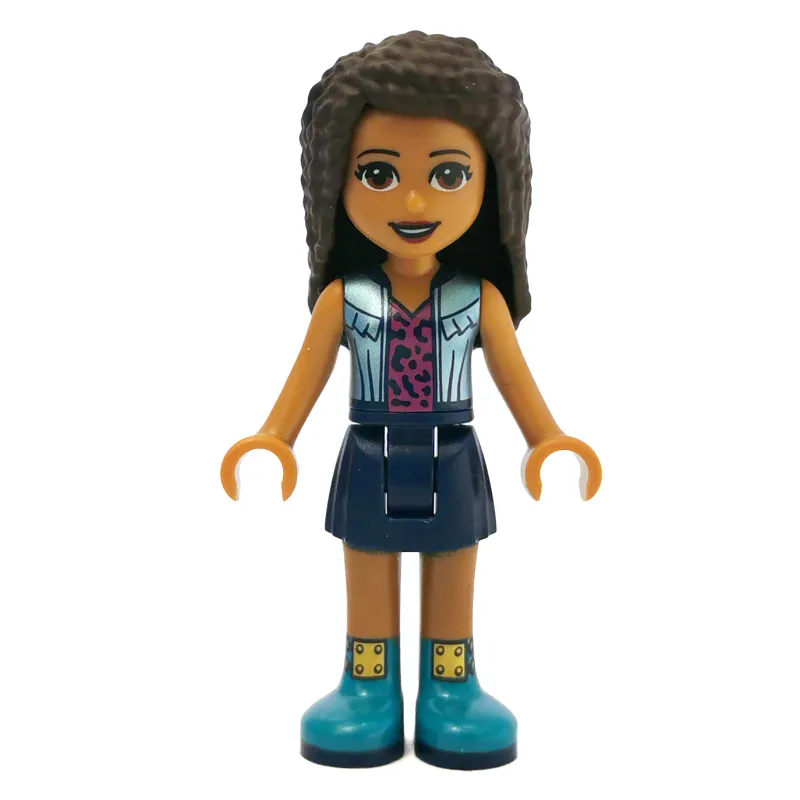 Andrea - Silver Jacket, Dark Blue Skirt