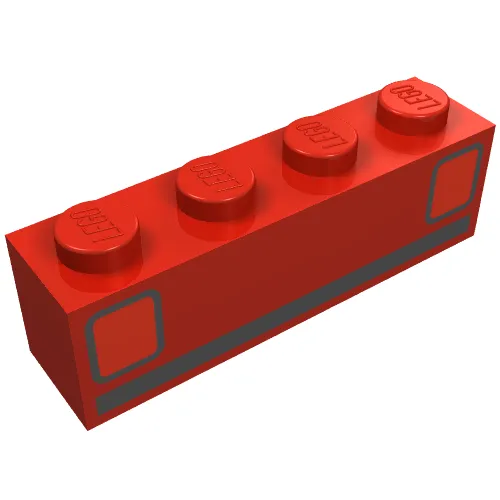 Brick 1 x 4 with Basic Car Tail-lights Print