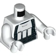 Torso Armor with Black Straps Print, White Arms and Hands