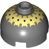 Brick Round 2 x 2 Dome Top, Hollow Stud with Black Spots on Yellow Print (Buzz Droid)