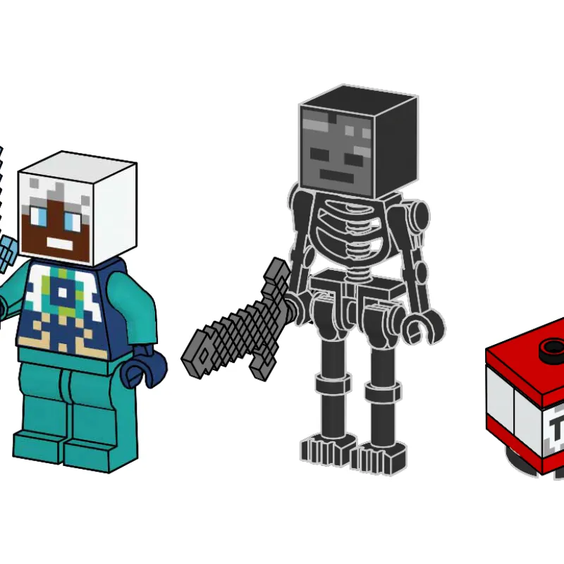 Wither Skeleton and Ender Explorer with TNT