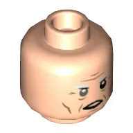 Minifig Head Gellert Grindelwald, White Eyebrows, Open Mouth / Closed Mouth Print [Hollow Stud]