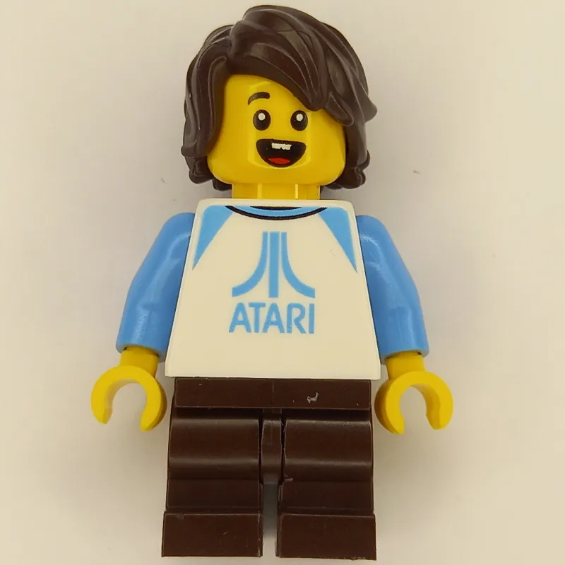 Kid - White Atari Torso, Dark Brown Legs, Dark Brown Hair