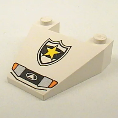 Wedge Sloped 4 x 4 Taper with Police Yellow Star Badge and Headlights Print