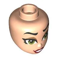 Minidoll Head Black Eyebrows, Olive Green Eyes, Dark Tan Eyeshadow, Dark Red Lips