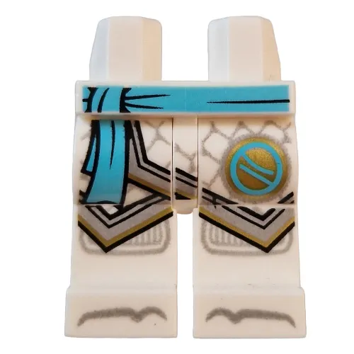 Hips and White Legs with Medium Azure Belt, Robes, Silver Trim, Scales, Gold Symbol print