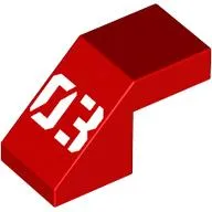 Slope 45° 2 x 1 with 2/3 Inverted Cutout and no stud with White '03' print