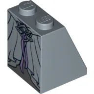Brick Sloped 65° 2 x 2 x 2 with Dress with Pink Ribbon and Silver Elven Clasp Print