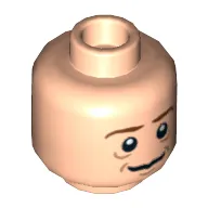Minifig Head Bilbo Baggins, Brown Eyebrows, Smile / Sad Print
