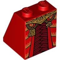 Brick Sloped 65° 2 x 2 x 2 with Robe, Dark Red Armor and Gold Belt, Chains and Pendants Print