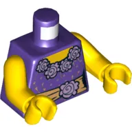 Torso Blouse with Gold Sash and Flowers / '2013 The LEGO Store Edmonton, AB' on Back Print, Yellow Arms and Hands