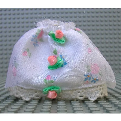 Belville, Skirt, Long, Roses Print with 3 Rosettes & Lace Hem, with Sheer Layer