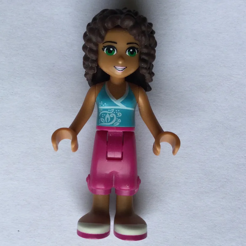 Andrea - Medium Azure Top, Magenta Skirt