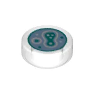 Tile Round 1 x 1 with Bacteria Print