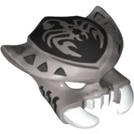 Mask Scorpion with White Fangs and Pincers, Pearl Titanium Spikes and Scorpion Emblem Print