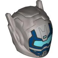 Helmet with Antennae and Medium Azure Visor, Dark Blue Markings print