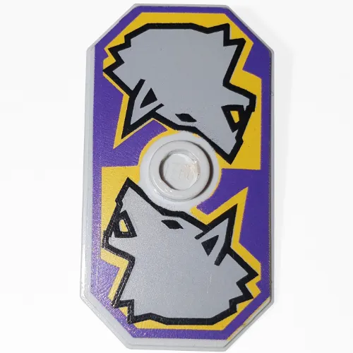 Shield Rectangular with Stud, Knights Kingdom Danju Wolf Print