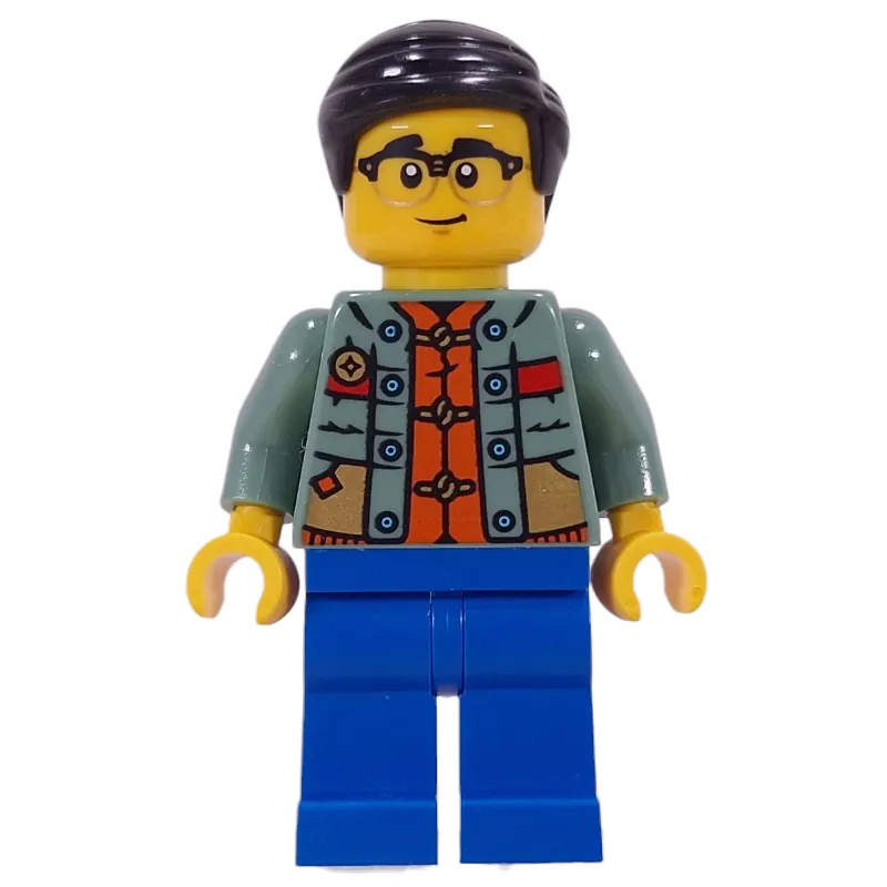 Dad, Sand Green Torso, Blue Legs Black Hair