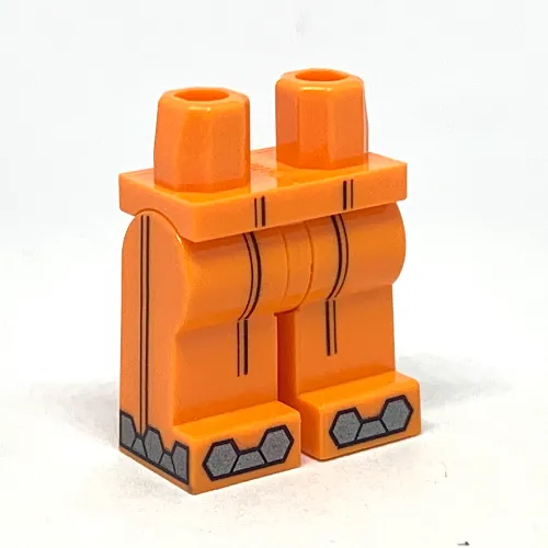 Hips and Orange Legs with Black Vertical Stripe on Front and Sides, Silver Toes Print