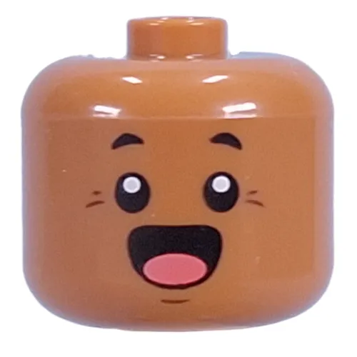 Bigfig Head with Small Black Eyes, Wide Open Mouth print