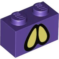 Brick 1 x 2 with Yellowish Green/Black Eyes