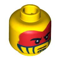 Minifig Head Tomahawk Warrior, Face Paint with Red War Paint Print [Blocked Open Stud]