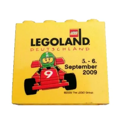 Brick 2 x 4 x 3 with 'LEGOLAND DEUTSCHLAND 5. - 6. September 2009' Print