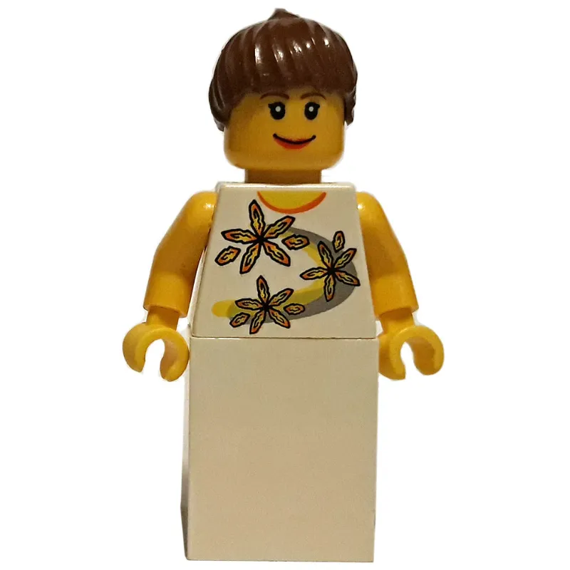 Bride, White Dress with 3 Flowers