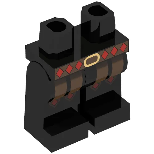 Hips and Black Legs with Leather Armor Print