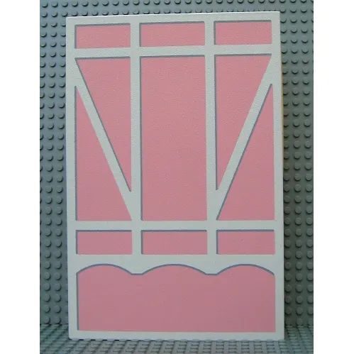 Scala, Building, Wall, Vertical Grooved 18 x 2 x 22 2/3, with Tudor Frame Light Salmon on White Print