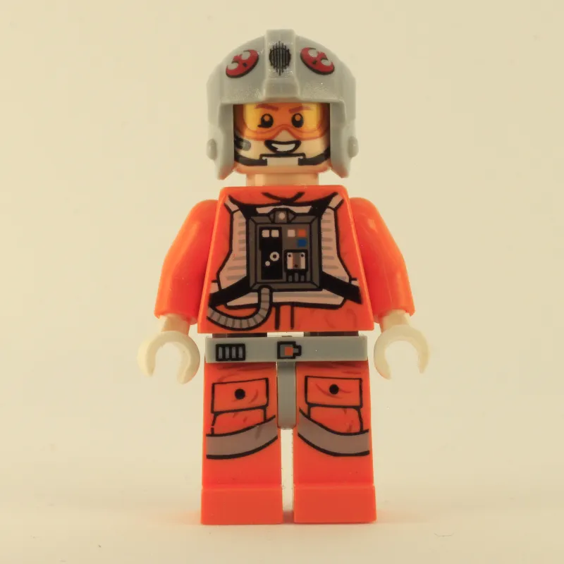 Rebel Pilot Snowspeeder, Orange Flight Suit, Light Bluish Gray Helmet
